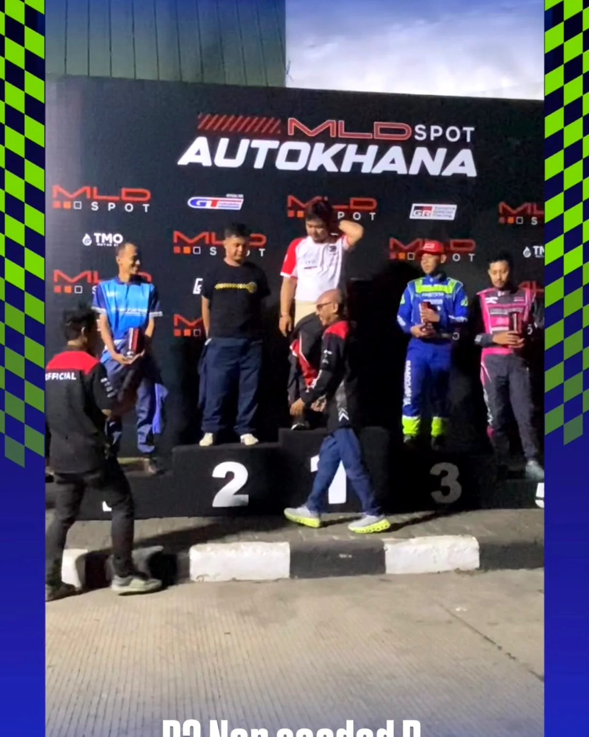 Podium kelas Non Seeded B MLDSPOT Autokhana dengan peslalom Banyumas Slalom Team